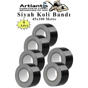 Siyah Koli Bantı 100 Metre 6 Adet 45MM x 100 Metre Renkli Koli Bandı Extra Güçlü Formül Akrilik Koli Bandı