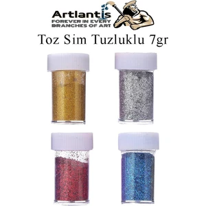Altın Gümüş Kırmızı Mavi Toz Sim Tuzluklu 7 gr 4 Adet Renkli Toz Sim Epoksi Reçine Okul Etkinlik Dekarasyon Slime
