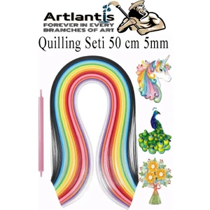 Quilling Seti 5 mm Ince 1 Paket Quling Kağıt Katlama Kıvırma Sanatı Telkari Kuiling Karışık Renkli