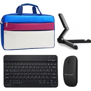 Lenovo Tab Plus TB351FU ile Uyumlu Tablet Çanta+Bluetooth Klavye+Mouse+Tablet Standı SIYAH-AL4840