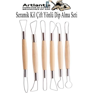 Seramik Kil Çömlek Çift Yönlü Dip Alma Seti 6 Parça 1 Paket Polimer Kil Oyma Seti Ebeşuar Yuvarlak Telli Heykel Balmumu