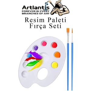 Resim Paleti ve Resim Fırça Seti 1 Paket Ressam Paleti Boyama Fırçası Akrilik Boya Guaj Boya Suluboya