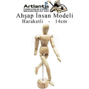 Ahşap Insan Modeli 14 cm 1 Adet Insan Figürlü Ahşap Model Manken Resim Ressam Eğitimi Tahta Adam Kukla Stilist