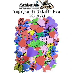 Şekilli Eva Yapışkanlı 100 Lü 1 Paket Kendinden Yapışkanlı Eva Sticker Okul Öncesi Kreş Ana Okulu Süsleme