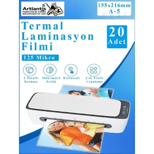 Laminasyon Filmi Parlak A5 20 Li 1 Paket 125 Mikron Laminasyon Kaplama Pvc Kaplama Poşeti 20 Adet