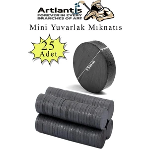 Yuvarlak Mıknatıs Mini 25 Adet 15X3 mm Mini Mıknatıs Seramik Kömür Mıknatıs Nişan Düğün Sünnet Çok Amaçlı Süsleme Mıknatıs