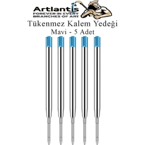 Tükenmez Kalem Yedeği 5 Adet Tükenmez Kalem Içi Yedek Mavi Metal Tükenmez Kalem Içi Okul Ofis Jel Kalem Içi