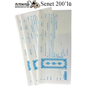 Senet Koçanı 200 Lü 1 Paket Senet Bono Borç Alacak Senedi Poşetli 12X25 cm