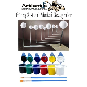 Boyanabilir Güneş Sistemi Modeli 9 Lu 1 Paket Gezegenler Sistemi Strafor Köpük Top Guaj Boya Fırça Seti Maket Deney Okullar Için Öğretici