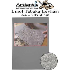 Linol Tabaka Levhası A4 20X30 cm 2mm Gri 1 Adet Linolyum Tabaka Gri Linol Muşamba Baslı Levha