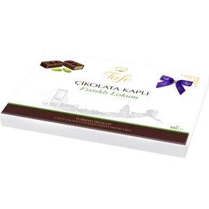 Çikolata Kaplı Fıstıklı Hediyelik Kutu Lokum 300 gr