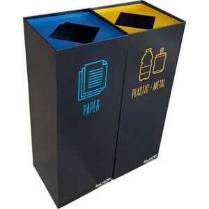 2'li Geri Dönüşüm Sıfır Atık Kutusu (Kağıt-Plastik)