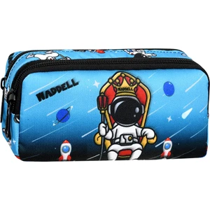 Niss Store Waddell Lisanslı Mavi Astronot Desenli 2 Cepli Kalem Kutusu