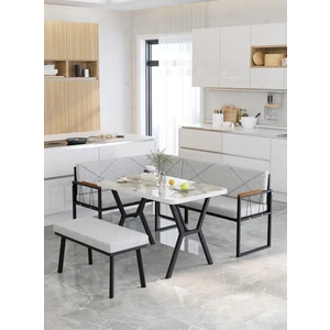 Src Serisi Mutfak, Balkon Köşe Takımı, 70 x 110  cm  Efes Masalı - Açık Gri