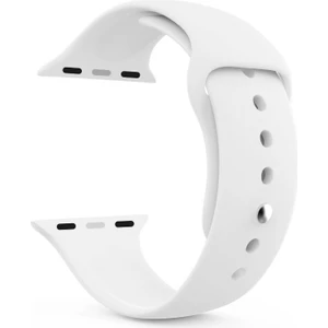 Piyasa Sepeti Apple Watch Uyumlu Series 6 44 mm Silikon Kordon Beyaz