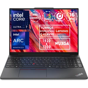 Thinkpad E16 Gen 2 Ultra 7 155H 32GB 1tb SSD 16" Wuxga W11P Dizüstü Bilgisayar 21MA008XTX 016