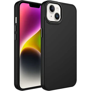 ZORE Apple iPhone 14 Plus Kılıf Metal Çerçeve ve Buton Tasarımlı Silikon  Luna KAPAK-SIYAH-8680436632