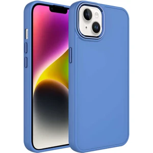 Apple iPhone 14 Plus Kılıf Metal Çerçeve ve Buton Tasarımlı Silikon Zore Luna Kapak-Lavendery Gray-8