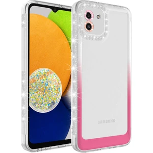 ZORE Galaxy A03 Kılıf Simli ve Renk Geçiş Tasarımlı Lens Korumalı  Park KAPAK-BEYAZ-PEMBE-86804366210