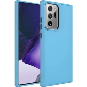 ZORE Galaxy Note 20 Ultra Kılıf Metal Çerçeve ve Buton Tasarımlı Silikon  Luna Kapak-Sierra MAVI-8680