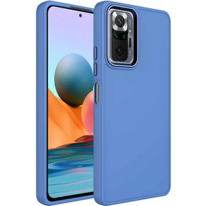 Xiaomi Redmi Note 10 Pro Kılıf Metal Çerçeve ve Buton Tasarımlı Silikon Zore Luna Kapak-Lavendery gr
