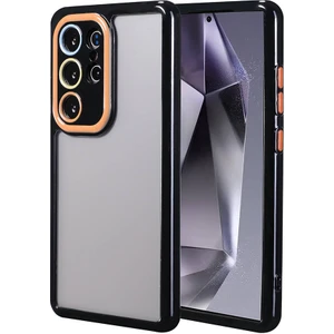 ZORE Galaxy S24 Ultra Kılıf Kamera Korumalı Renkli Kenar ve Çerçeve Tasarımlı  Vitamin Kapak-Siyah-86