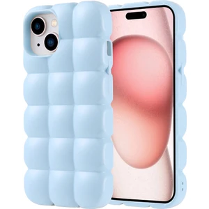 Apple iPhone 15 Kılıf Parlak Esnek Silikon Zore Dom Dom KAPAK-MAVI-8680436792179-OTNV107172