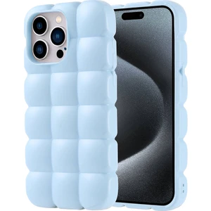 Apple iPhone 15 Pro Max Kılıf Parlak Esnek Silikon Zore Dom Dom KAPAK-MAVI-8680436792322-OTNV107187