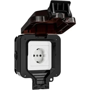 IP66 Su Geçirmez Priz 220V Siyah Duvar Fişi Dahili Anahtarlı Güç Elektrikli Ab Ev Aletleri (A) (Yurt Dışından)