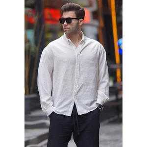 Camel Uzun Kollu Oversize Erkek Gömlek 6735