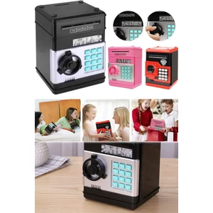 Banka Kasası Kumbarası Şifreli Çevirmeli Çocuklar Için Hediyelik Elektronik Güvenlikli Kumbara Atm