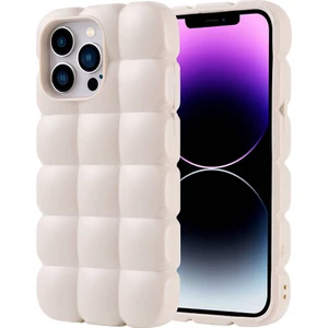Apple iPhone 14 Pro Max Kılıf Parlak Esnek Silikon Zore Dom Dom KAPAK-BEYAZ-8680436792360-OTNV107170