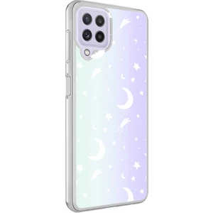 Galaxy M32 Kılıf Zore M-Blue Desenli Kapak-Moon NO4-8680436357880-OTNV67362