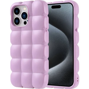Apple iPhone 15 Pro Max Kılıf Parlak Esnek Silikon Zore Dom Dom KAPAK-LILA-8680436792292-OTNV107188