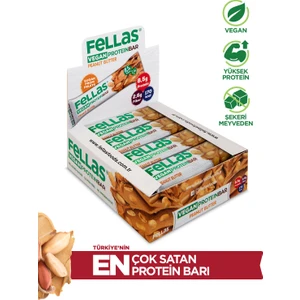 Vegan Protein Bar - Yer Fıstığı Ezmeli 40G x 12 Adet