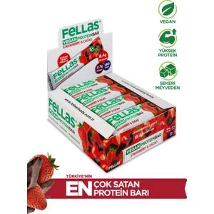 Vegan Protein Bar - Çilekli ve Kakaolu 40G x 12 Adet