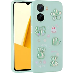 ZORE Vivo Y16 Kılıf Kabartma Figürlü Parlak  Toys Silikon Kapak-Açık YEŞIL-8680436736050-OTNV98445