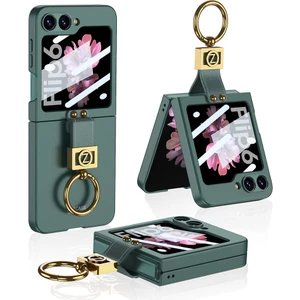 Galaxy Z Flip 6 Kılıf Zore Z Harfli Yüzüklü Kıpta Kapak-Koyu YEŞIL-8680436805053-OTNV107526