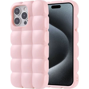 Apple iPhone 15 Pro Max Kılıf Parlak Esnek Silikon Zore Dom Dom KAPAK-PEMBE-8680436792285-OTNV107189