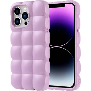 Apple iPhone 14 Pro Max Kılıf Parlak Esnek Silikon Zore Dom Dom KAPAK-LILA-8680436792346-OTNV107168