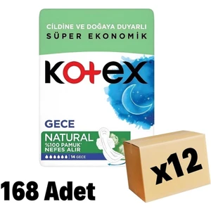 Natural Gece Hijyenik Ped 14'lü 12 Adet