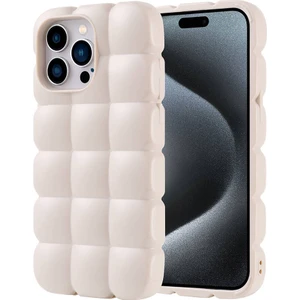 Apple iPhone 15 Pro Max Kılıf Parlak Esnek Silikon Zore Dom Dom KAPAK-BEYAZ-8680436792315-OTNV107190