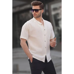 Beyaz Basic Kısa Kollu Erkek Gömlek 5598