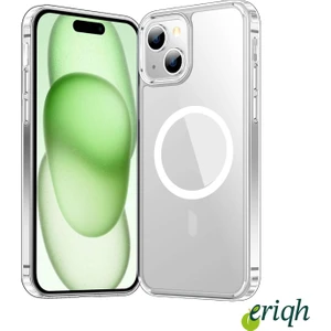 Apple iPhone 15 Plus Uyumlu Kılıf Magsafe Kablosuz Şarj Destekli Sert Şeffaf Kapak
