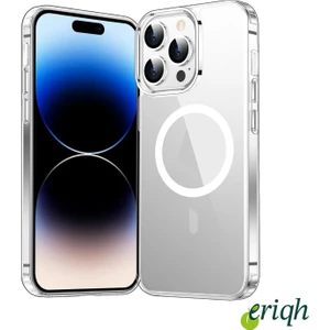 Apple iPhone 15 Pro Uyumlu Kılıf Magsafe Kablosuz Şarj Destekli Sert Şeffaf Kapak