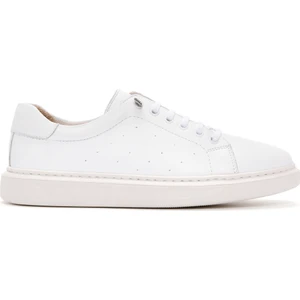 Kadın Beyaz Bağcıklı Deri Sneaker 25SFD500718