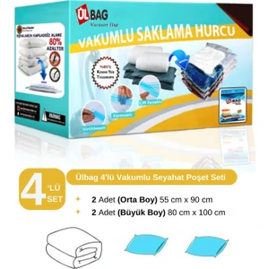 Marufmarket 4'lü Vakumlu Poşet Seti 2 Orta + 2 Büyük Boy Vakumlu Hurç