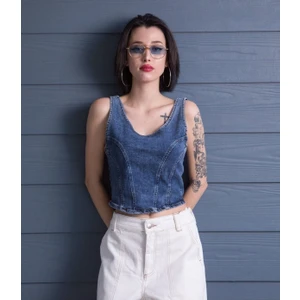 Sırt Detaylı Jean Büstiyer