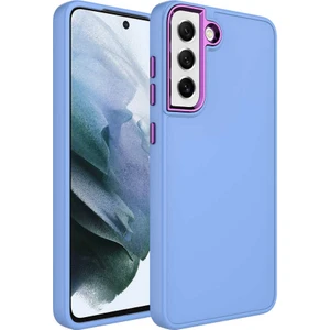 ZORE Galaxy S21 Fe Kılıf Metal Çerçeve ve Buton Tasarımlı Silikon  Luna KAPAK-LILA-8680436632925-OTNV