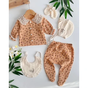 Bolly Baby Yeni Doğan Kız Bebek Müslin 5 Li Set Hastane Çıkışı